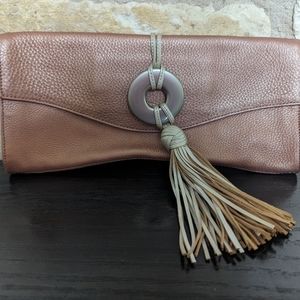 Alexis Hudson blush pink leather clutch